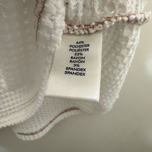 2/$30 BKE Color Block Waffle Knit Shirt Size S Tan Oversized Neutral Boho Boxy - Picture 8 of 10